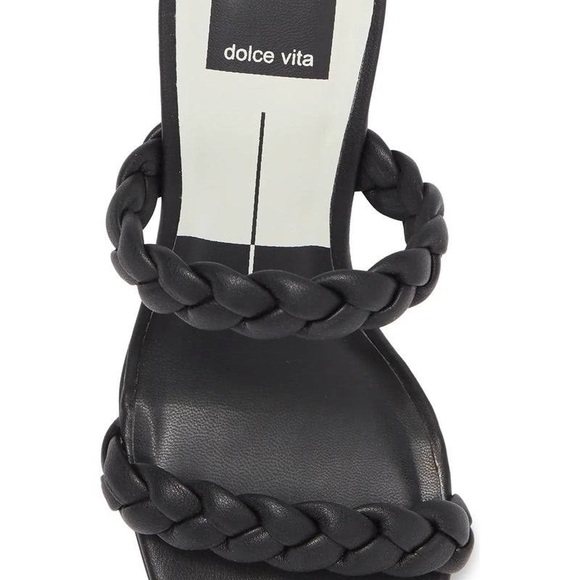 DOLCE VITA NIARI BRAIDED SQUARE TOE SANDALS BLACK NWOT SZ 8.5 - Picture 3 of 16